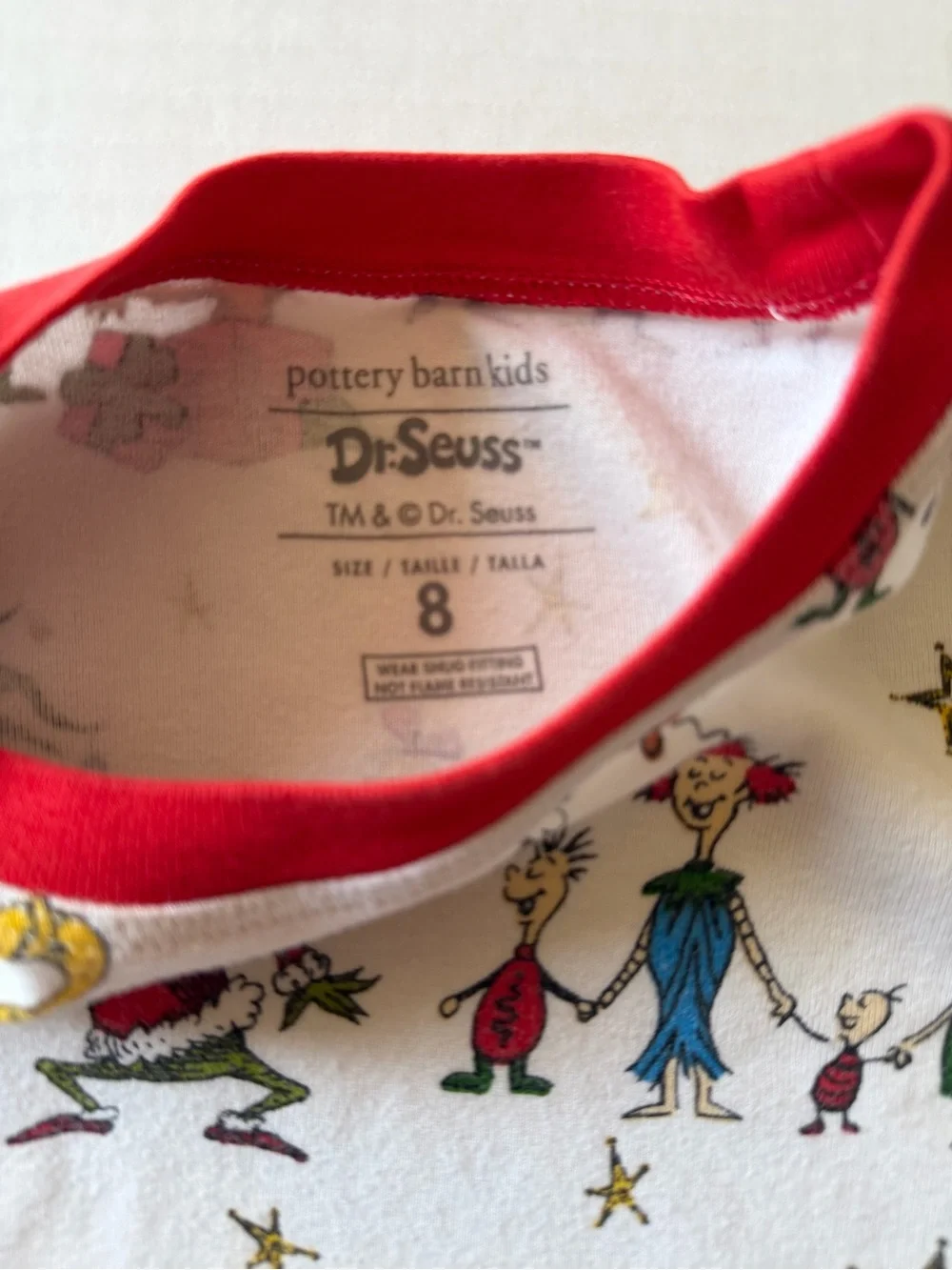 Pottery Barn Kids x Dr. Seuss Grinch Christmas Pajamas Size 8